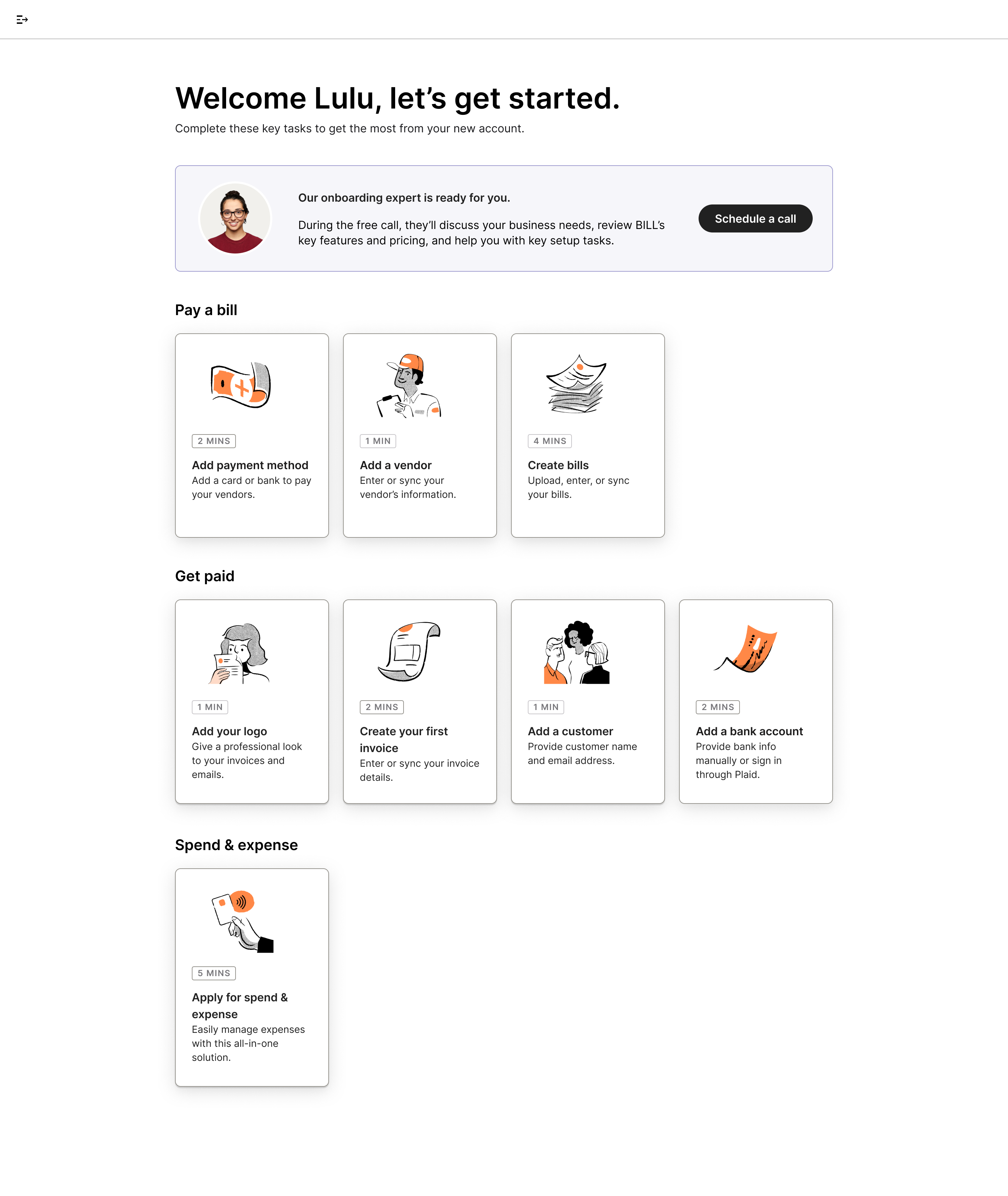 Ready to schedule: the Get Started page with the live booking option unlocked once routing has completed.